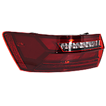 Driver Side, Outer Tail Light, with Bulb, LED, Clear and Red Lens
