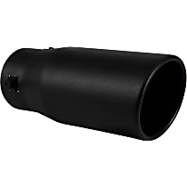 22360 Exhaust Tip - Powdercoated Black, Stainless Steel, Single, Universal, Sold individually