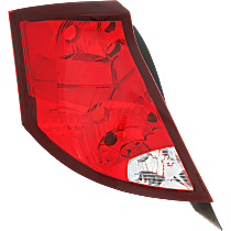 Driver Side Tail Light, Without bulb(s), Halogen, Clear and Red Lens, Sedan