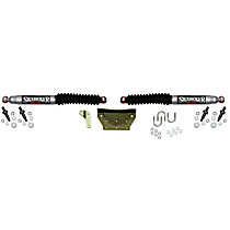 Steering Stabilizer, 4WD, Silver With Black Boots - 
