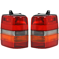 Driver and Passenger Side Halogen Tail Light, Without bulb(s), OE Replacement