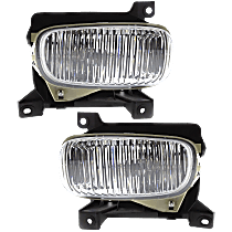 Front, Driver and Passenger Side Fog Lights, With Bulb(s), Halogen, For Models With Steel Bumper