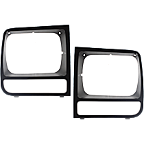 Driver and Passenger Side Headlight Door Headlight Door, Black