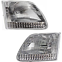 Driver and Passenger Side Halogen Headlight, With bulb(s), OE Replacement