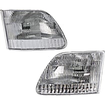 Driver and Passenger Side Halogen Headlight, With bulb(s), OE Replacement, CAPA Certified
