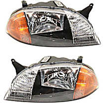 Driver and Passenger Side Headlights, Without bulb(s), Halogen, OE comparable