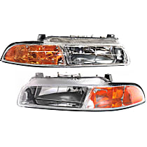 Driver and Passenger Side Headlights, With bulb(s), Halogen, OE comparable, For Models With Improved Pattern Beam