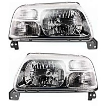 Driver and Passenger Side Headlights, Without bulb(s), Halogen, OE comparable