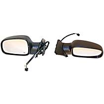 SET-55155230AB Driver and Passenger Side Mirror, Manual Folding, Heated, Black, Without Blind Spot Feature, Without Signal Light, With Memory