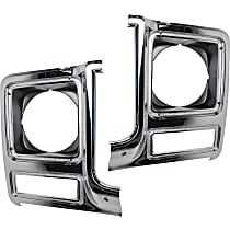 Driver and Passenger Side Headlight Door Headlight Door, Chrome and Painted-Dark Argent