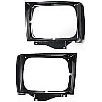 Driver and Passenger Side Headlight Door Headlight Door, Black