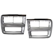 Driver and Passenger Side Headlight Door Headlight Door, Chrome and Gray