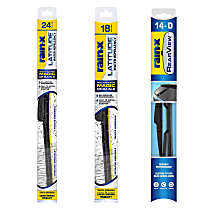 Front, Driver and Passenger Side and Rear Latitude Water Repellency 2-n-1 Series and Rearview Series Wiper Blades, Driver Side - 24 in.; Passenger Side - 18 in.; Rear - 14 in.