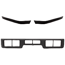 Front, Driver and Passenger Side Bumper Trim, Black