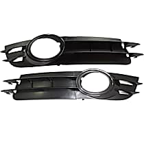Front, Driver and Passenger Side Fog Light Trims, Black, For Models Without S-Line Package