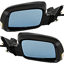 Driver and Passenger Side Mirrors, Power, Manual Folding, Heated, Paintable, In-housing Signal Light, With memory, Without Puddle Light, Without Auto-Dimming, Without Blind Spot Feature