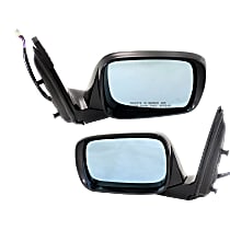 Driver and Passenger Side Mirror, Power, Manual Folding, Heated, Paintable, In-housing Signal Light, With memory, Without Puddle Light, Without Auto-Dimming, Without Blind Spot Feature