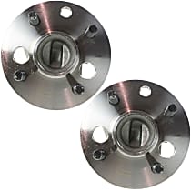 Rear, Driver and Passenger Side Wheel Hub, Non-ABS, 4 Lugs, With Bearing