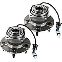 Rear, Driver and Passenger Side Wheel Hub, 5 Lugs, With Bearing, With Sensor