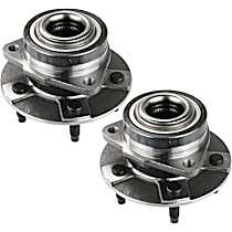 Front, Driver and Passenger Side Wheel Hub, 5 Lugs, With Bearing