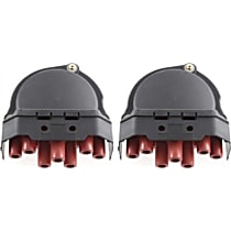 Distributor Cap - Black, Direct Fit, Set of 2