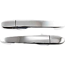 Rear, Driver and Passenger Side Chrome Exterior Door Handle, Without Key Hole