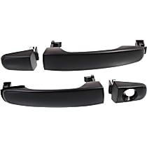 Front or Rear, Driver and Passenger Side Exterior Door Handles, Textured Black, Driver Side - With Key Hole; Passenger Side - Without Key Hole