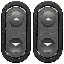 Front, Driver and Passenger Side Window Switch Gray 1 Button
