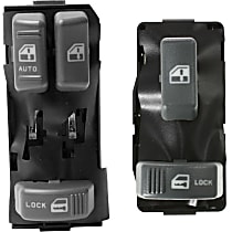 Front, Driver and Passenger Side Window Switches, Gray