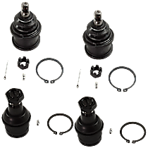 Front, Driver and Passenger Side, Upper and Lower Ball Joints, 4WD
