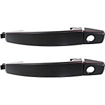 Front, Driver and Passenger Side Smooth Black Exterior Door Handle, With Key Hole, With Lock Provision