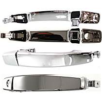 Front and Rear, Driver and Passenger Side Chrome Exterior Door Handle, Front Driver and Passenger Side - With Key Hole; Rear Driver and Passenger Side - Without Key Hole