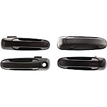Front and Rear, Driver and Passenger Side Smooth Black Exterior Door Handle, Front Driver Side - With Key Hole; Front Passenger Side and Rear Driver and Passenger Side - Without Key Hole, Sport Utility
