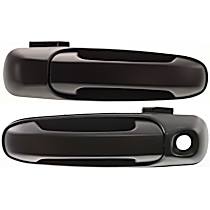 Front, Driver and Passenger Side Smooth Black Exterior Door Handle, Sport Utility