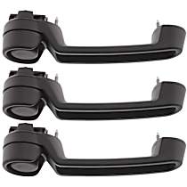 Front or Rear, Driver and Passenger Side Exterior Door Handle, Textured Black, Without Key Hole