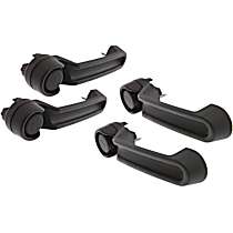 Front and Rear, Driver and Passenger Side Textured Black Exterior Door Handle, Without Key Hole