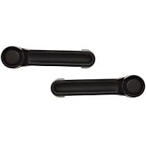 Front or Rear, Driver and Passenger Side Exterior Door Handle, Textured Black, Without Key Hole