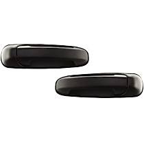 Rear, Driver and Passenger Side Smooth Black Exterior Door Handle, Without Key Hole, Sport Utility