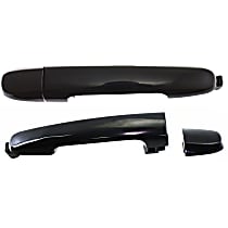 Front and Rear, Passenger Side Exterior Door Handle, Smooth Black, Without Key Hole