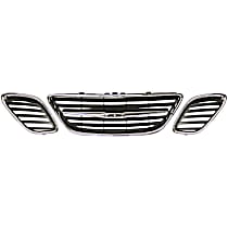 Grille Assemblies, Chrome Shell with Painted Black Insert, Grille
