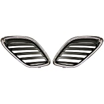 Driver and Passenger Side Grille Assemblies, Chrome Shell with Painted Black Insert, Grille