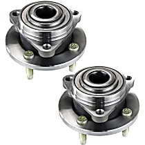 Front, Driver and Passenger Side Wheel Hubs, With Bearing, 4 Lugs, Non-ABS, Front Wheel Drive