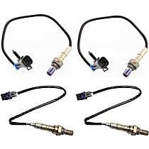Before and After Catalytic Converter, Driver and Passenger Side Oxygen Sensors, 4-wire, Female Connector Gender