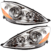 Driver and Passenger Side Headlights, With bulb(s), Halogen, OE comparable