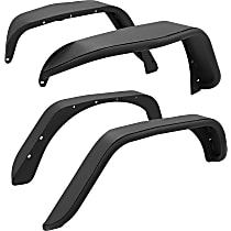 SET-ARS1500201 Fender Flares - Front and Rear, Driver and Passenger Side, Powdercoated Textured Black
