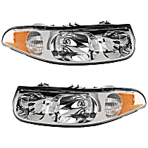 Driver and Passenger Side Headlights, With bulb(s), Halogen, OE comparable, Sedan