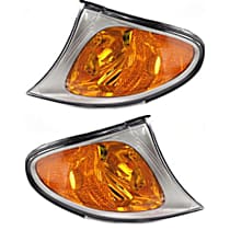 Driver and Passenger Side Corner Lights, With Bulb(s), Halogen, Titanium Surround Trim, Sedan/Wagon