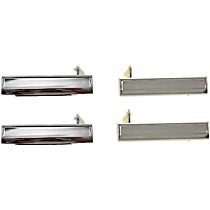 Front and Rear, Driver and Passenger Side Chrome Exterior Door Handle, Without Key Hole