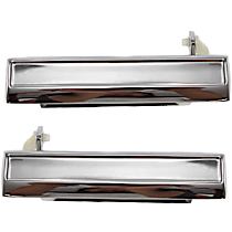 Front or Rear, Driver and Passenger Side Chrome Exterior Door Handle, Without Key Hole
