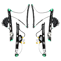 Front and Rear, Driver and Passenger Side Window Regulators, Power